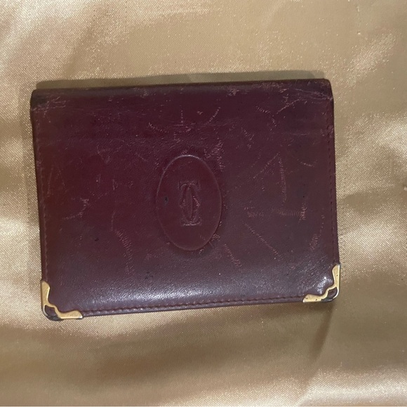 Cartier Leather ID & Card Holder with Gold Accents